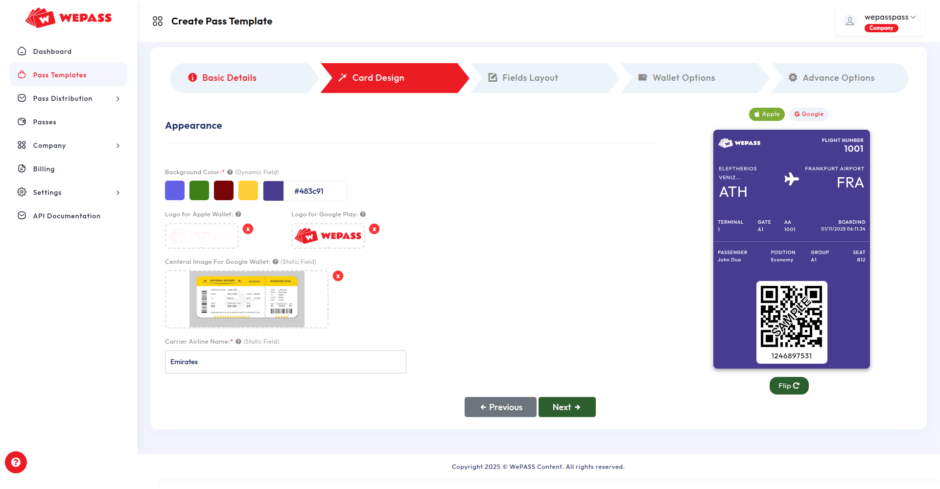 Create Boarding Pass